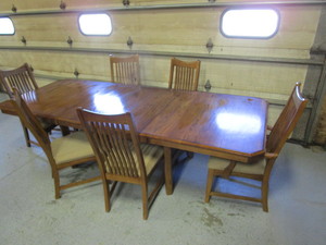 Solid Oak Dining Room Table & Chairs