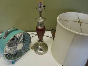 lot 12 image: Fan, Lamp, Lamp Shade
