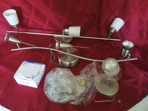 lot 55 image: 3 Metal Light Fixtures