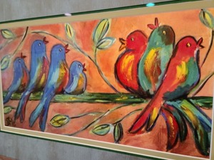lot 5 image: Vibrant Framed Print of Birds