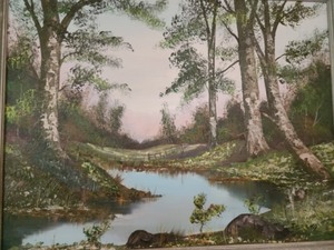 lot 10 image: Framed ScenicLandscape Oil On Canvas