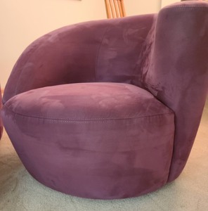 lot 15 image: Pair of Contemporary Style  PurpleMauve Swivel Chairs