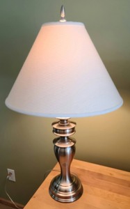 lot 19 image: Brushed Nickel Table Lamp