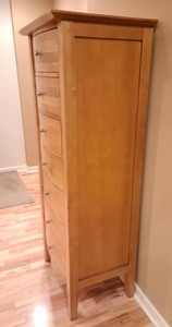 lot 34 image: Tall 7 Drawer Wooden Dresser