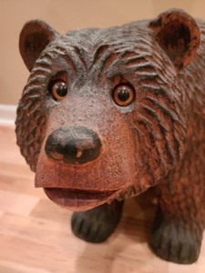 lot 43 image: Carved Wooden Bear Statue