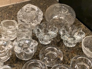 lot 114 image: Large Lot of Decorative Glass Candleholders