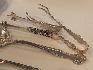 lot 105 image: Sterling Salad Utensils And More