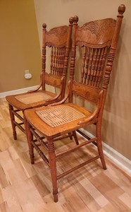 lot 51 image: Pair Of Carved Vintage Chairs