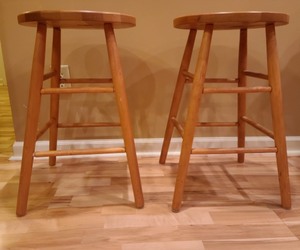 lot 60 image: Pair Of Wooden Stools