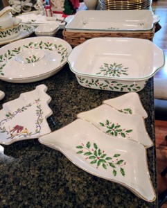 lot 82 image: Large Lot Of Lenox Holiday Dishes And Serving Items