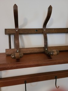 lot 175 image: 2 Wood Wall HooksShelf