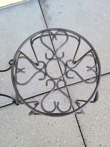 lot 238 image: Pair of Black Metal Plant Stands