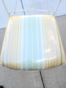 lot 250 image: White Metal Patio Table And Matching Chairs