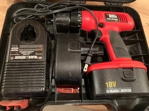 lot 286 image: Black and Decker Firestorm 18V Drill with Charger and Case