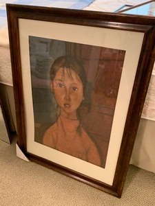 lot 296 image: Large Vintage Portrait Print Framed
