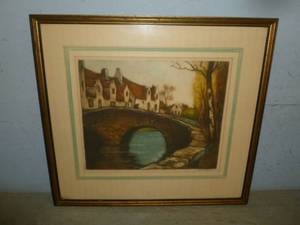 lot 236 image: Vintage Original Etching Picture