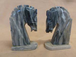 lot 477 image: Marble Bookends