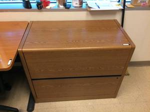 2 Drawer Wood Filing Cabinet - Excellent Condition