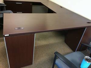WOW MSRP $7000 Ultra Quality Teknion Expansion Series Executive U-Shape Workstation With 2 Drawer Lateral File Cabinet, 3 Drawer Filing Cabinet &amp Tuck Under Corner Storage Cabinet - Excellent Condition Keys Included