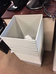 Lot Of Safco Grey Metal Trash Bins Containers - Great Condition