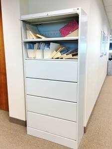 MSRP $2500 Yep Thats Right Super Nova Quality Tab Storage Solutions 6 Drawer Metal Lateral Filing Cabinet - All Shelves Flip Up - Locking With Key - 76 Tall - Great Condition