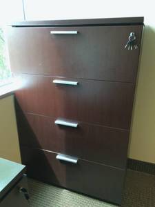 WOW MSRP $1800 Ultra Quality Teknion Expansion Series 4 Drawer Lateral Filing Cabinet With Key - Excellent Condition