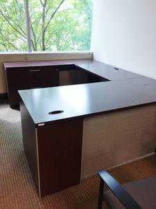WOW MSRP $7000 Ultra Quality Teknion Expansion Series Executive U-Shape Workstation With 2 Drawer Lateral File Cabinet, 3 Drawer Filing Cabinet &amp Tuck Under Corner Storage Cabinet - Excellent Condition Keys Included