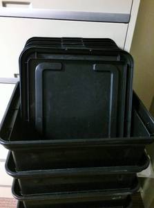 Lot Of 8Plastic File Totes With Lids - Great Conditon