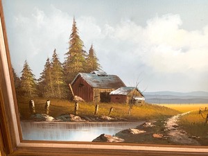 lot 39 image: Large Oil on Canvas Framed ArtworkScenic Painting