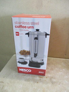 NESCO 50 Cup Coffee Maker Urn in original box with owners-manual. The unit was used once for special event. Retails for 60.00
