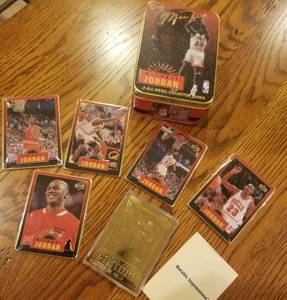 lot 55 image: Limited Edition Upper Deck Metallic Impressions Michael Jordan Card Box Set