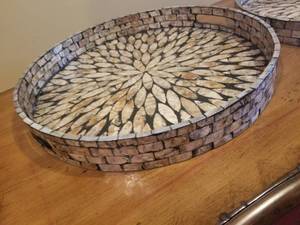 lot 105 image: Pair of Decorative Mosaic Trays