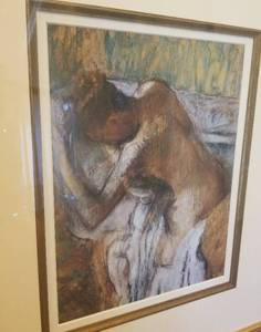 lot 72 image: Beautifully Framed Impressionist Portrait of a Bathing Woman