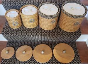 lot 155 image: 4 Piece Longaberger Canister Basket Set
