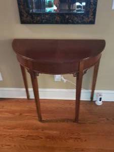 lot 10 image: Demilune Half Round Console Table (A)