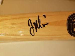 lot 45 image: Joe Mauer Autographed Bat Certified