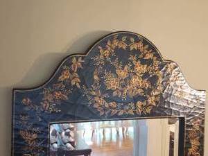 lot 88 image: Floral Veneer Mirror (A)