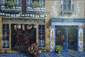 lot 66 image: Calle de Sol Serigraph on Canvas by Victor Shvaiko