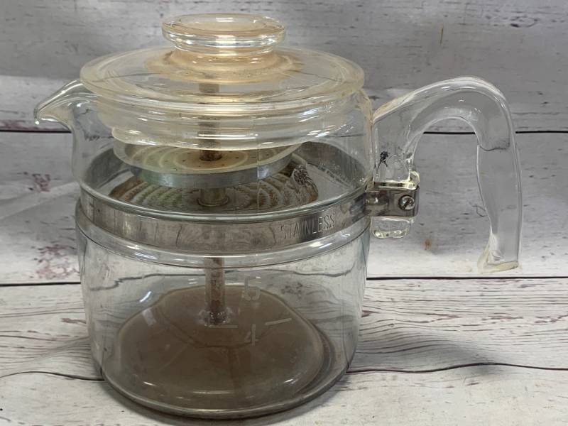Sold at Auction: Vintage Pyrex Glass Stove Top Coffee Percolator
