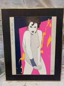 lot 43 image: Patrick Nagel Jennifer Graphic Framed Poster 24 x 30