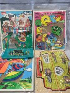 lot 104 image: Lot of 4 Playskool Puzzles 1988 & Vintage Pencil Case