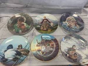 lot 122 image: Lot of 6 vtg. Ducks Unlimited, Knowles Limited Edition Plates with Boxes