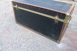 lot 93 image: Large Black Storage Trunk