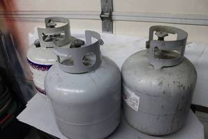lot 88 image: Three 17 lb. Propane Tanks