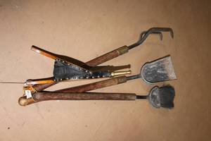 lot 200 image: Vintage Fireplace Tools & Bellows