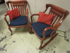 lot 102 image: ANTIQUE PARLOR CHAIRS, HANDCRAFTED, REFINISHED AND REUPHOLSTERED