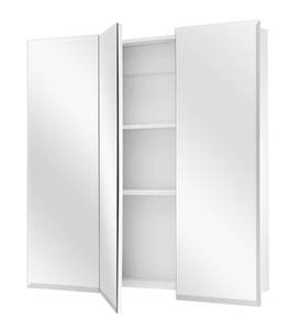 GLACIER BAY 24-38 in. W x 25-14 in. H Frameless Surface-Mount Tri-View Bathroom Medicine Cabinet