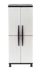 HDX 27 in. W 4 Shelf Plastic Multi-Purpose Cabinet in Gray