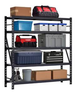 HUSKY 90 in. W x 90 in. H x 24 in. D 5-Shelf Welded Steel Garage Storage Shelving Unit with Wire Deck in Black