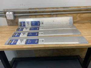 M-D BUILDING PRODUCTS Lot of four, 12 in. x 4 in. x 36 in. Fluted Top Heavy Duty Aluminum Threshold